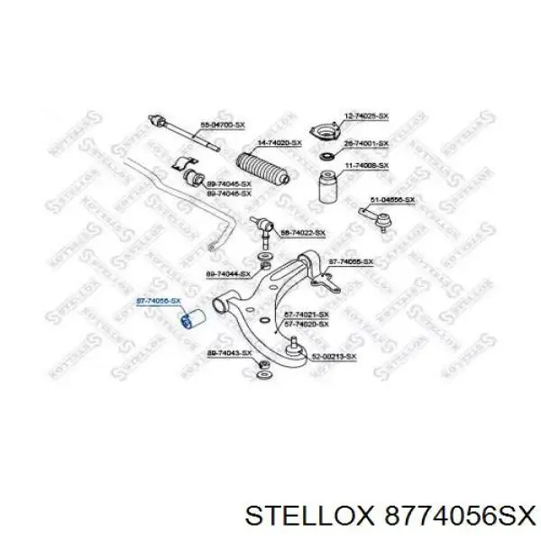 Сайлентблок нижнього важеля передньої підвіски Stellox 8774056SX ціна, від 5.26 USD