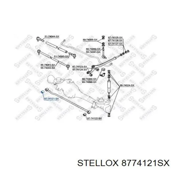 Сайлентблок тяги поперечної, задньої підвіски 8774121SX Stellox