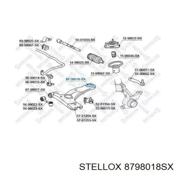 8798018SX Stellox сайлентблок переднього нижнього важеля