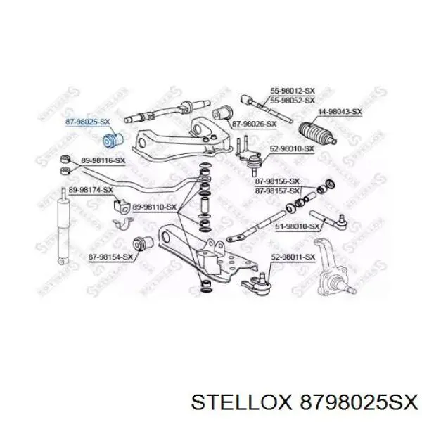 Сайлентблок переднього верхнього важеля Stellox 8798025SX ціна, від 5.07 USD
