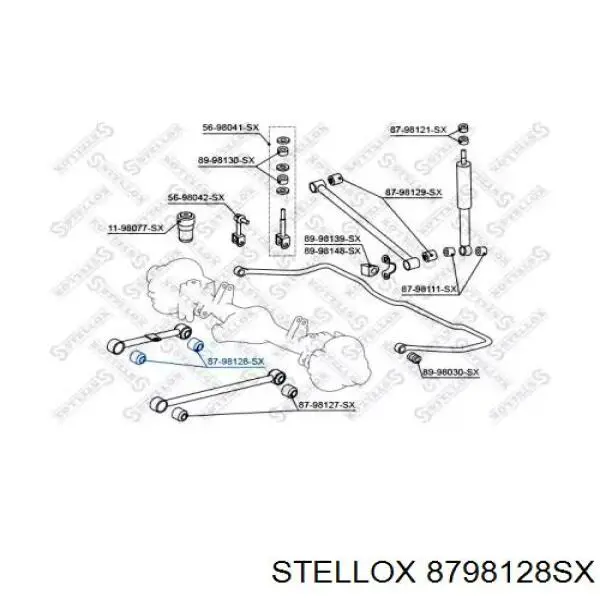 Сайлентблок заднього поздовжнього верхнього важеля 8798128SX Stellox