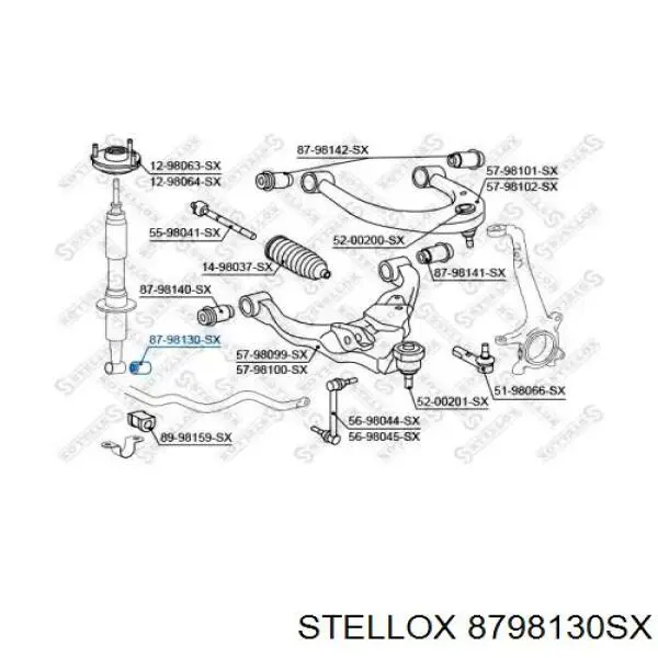 Сайлентблок амортизатора переднього 8798130SX Stellox