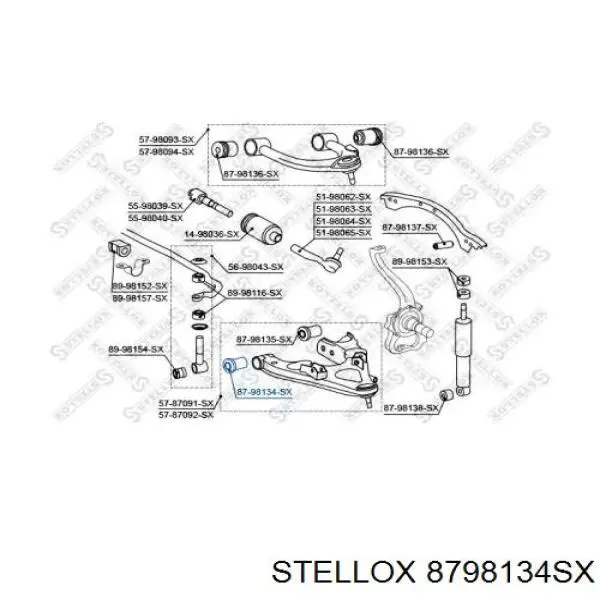 Сайлентблок переднього нижнього важеля 8798134SX Stellox