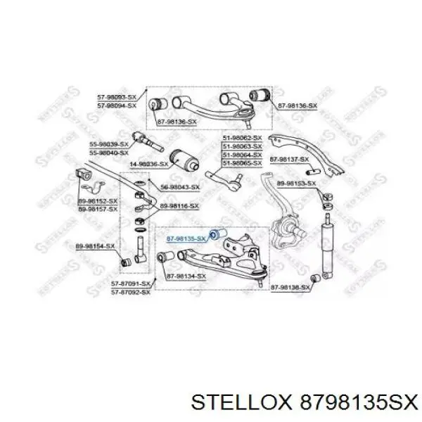 Сайлентблок переднього нижнього важеля 8798135SX Stellox