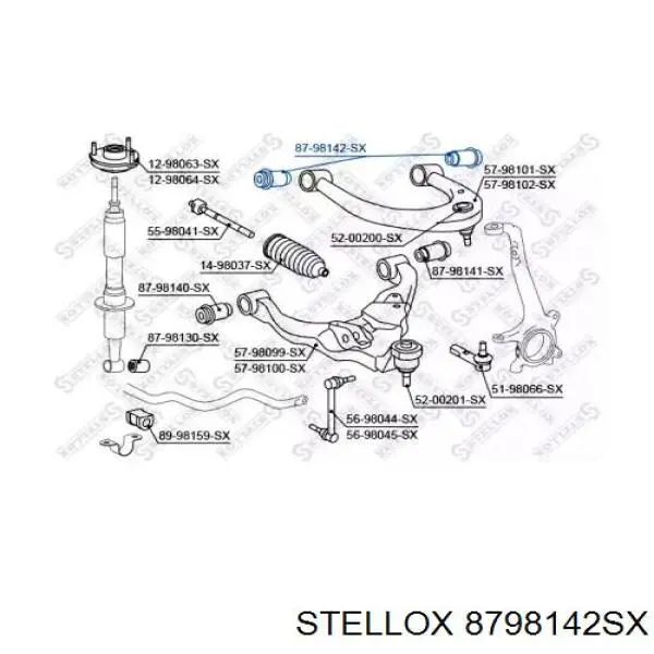 Сайлентблок переднього верхнього важеля 8798142SX Stellox