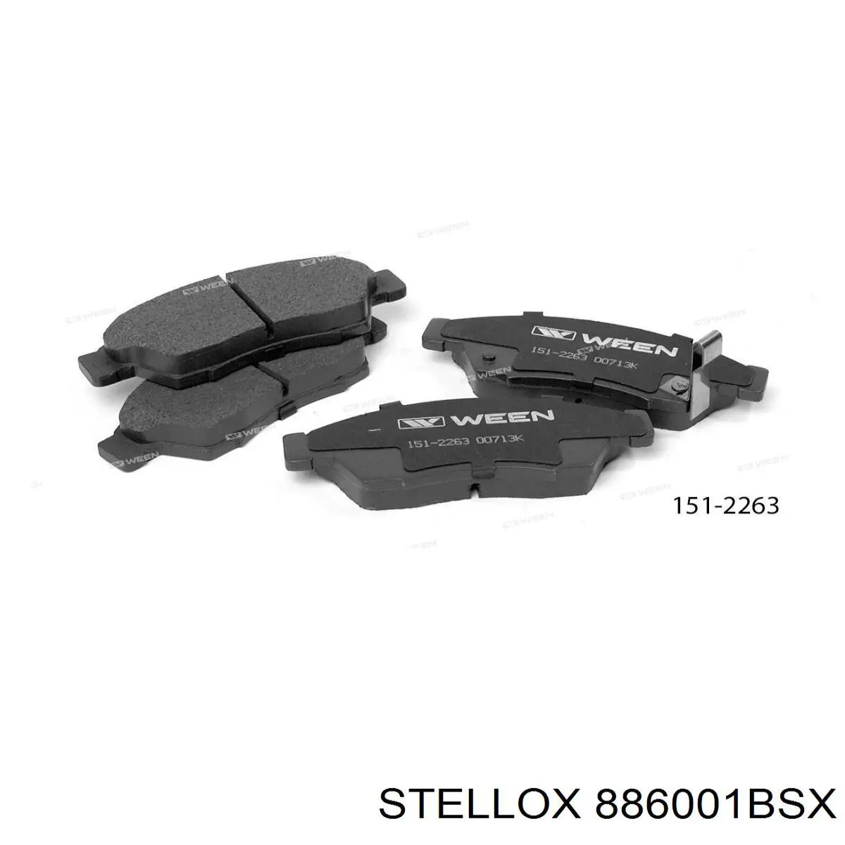Передні тормозні колодки 886001BSX Stellox