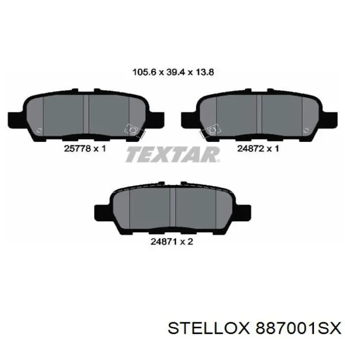 Задні гальмівні колодки Stellox 887001SX ціна, від 23.91 USD