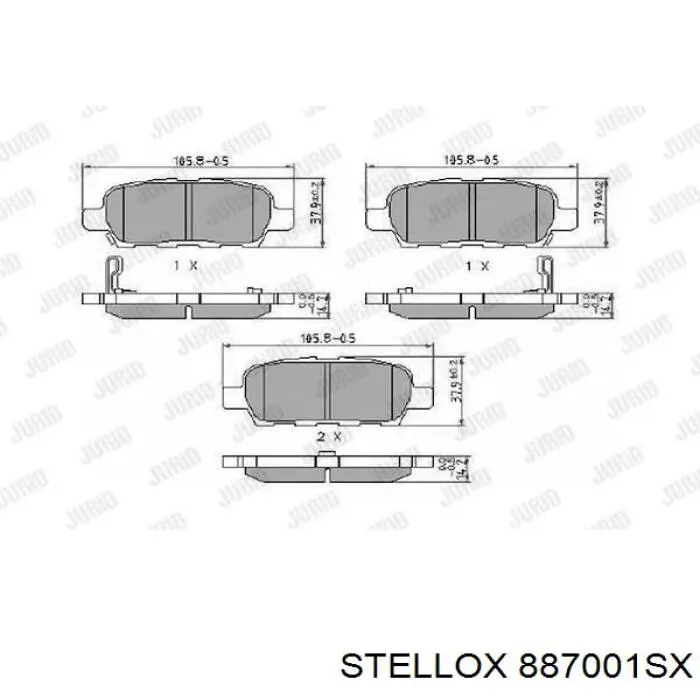 Задні гальмівні колодки 887001SX Stellox