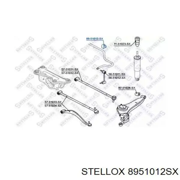 Втулка стабілізатора заднього 8951012SX Stellox