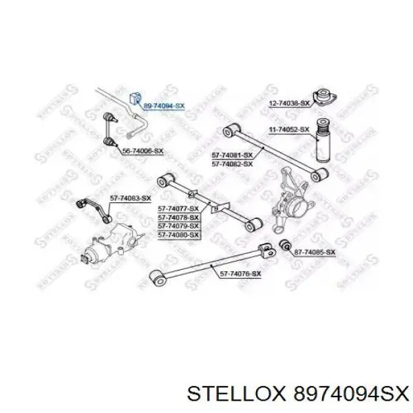 Втулка стабілізатора заднього 8974094SX Stellox