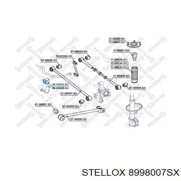 Втулка стабілізатора заднього 8998007SX Stellox