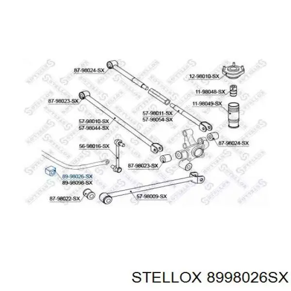 Втулка стабілізатора заднього 8998026SX Stellox