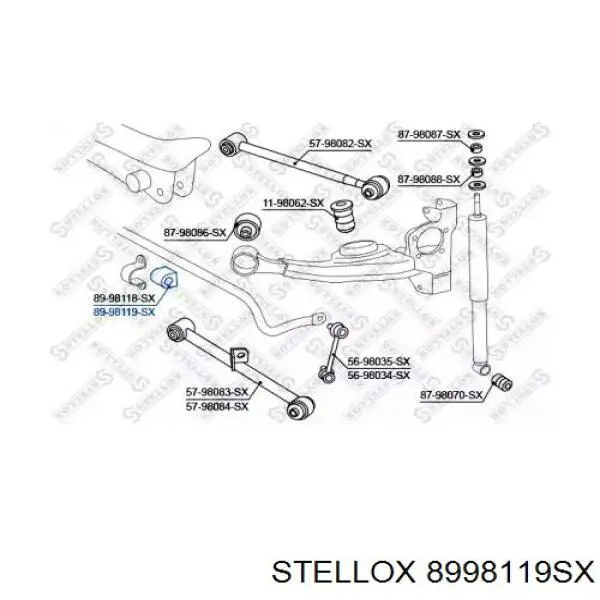 Втулка стабілізатора заднього 8998119SX Stellox