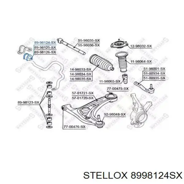 Втулка стабілізатора переднього 8998124SX Stellox