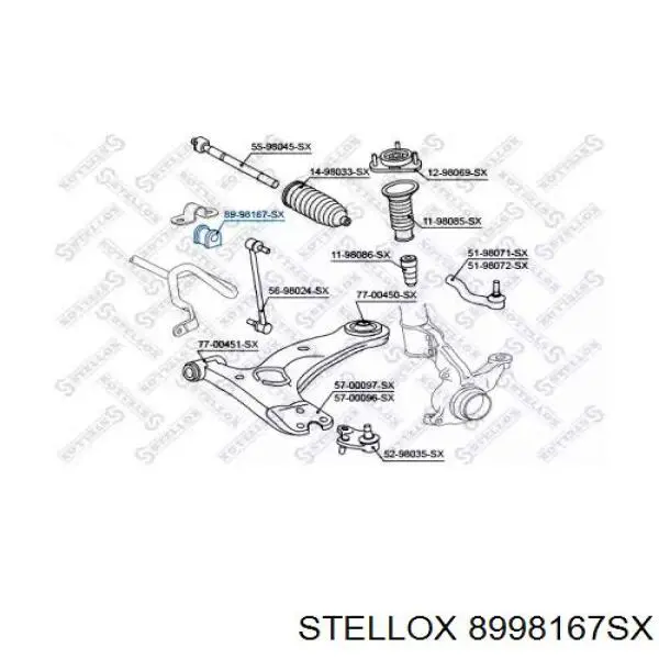 Втулка стабілізатора переднього 8998167SX Stellox