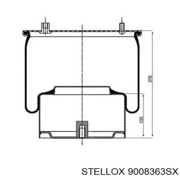 Пневмоподушка/Пневморессора моста заднього 9008363SX Stellox