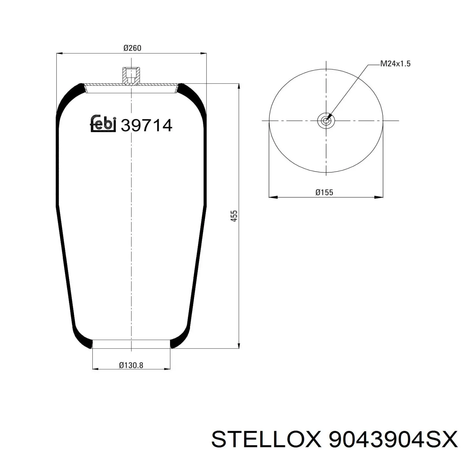 Пневмоподушка/Пневморессора моста Rider RD7439001P ціна, від 43.33 USD