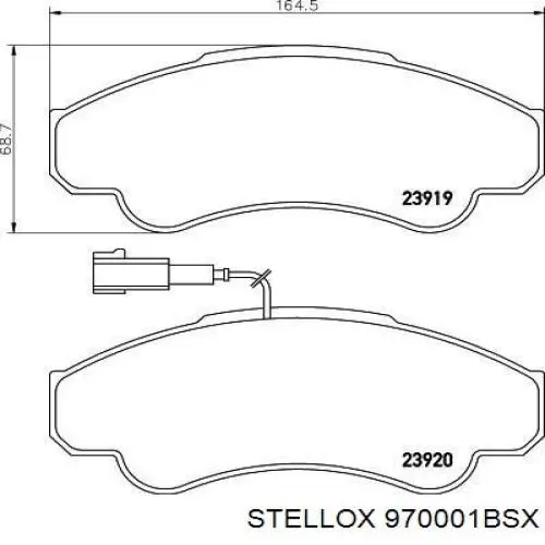 Колодки гальмові задні, дискові 970001BSX Stellox