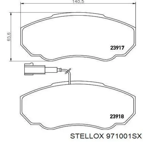 Передні тормозні колодки 971001SX Stellox