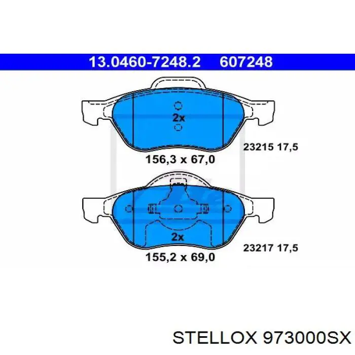Купити 973000SX Stellox Колодки гальмівні передні, дискові