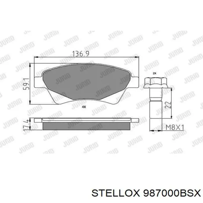 Гальмівні колодки Stellox 987000BSX ціна, від 17.97 USD