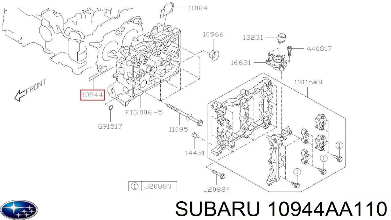 10944AA110 Subaru прокладка головки блока циліндрів (гбц)