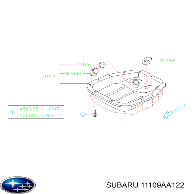11109AA122 Subaru Картер масляний