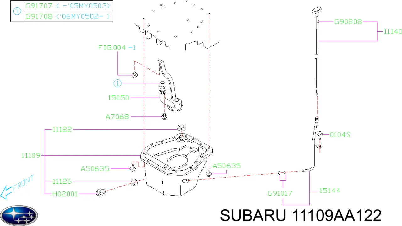 Піддон двигуна Subaru 11109AA122 ціна, від 98.33 USD