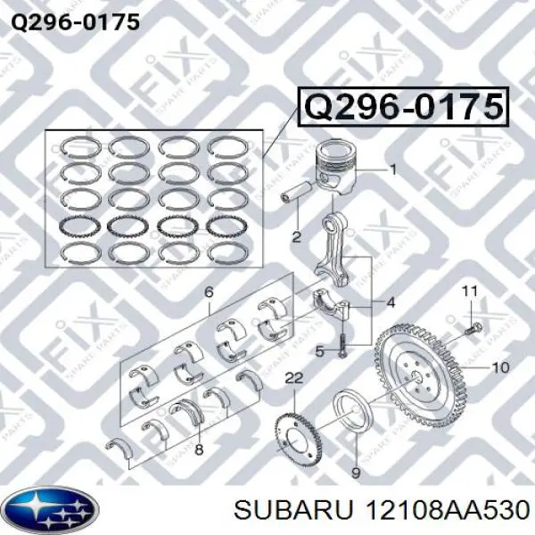 Купити 12108AA530 Subaru Вкладиші коленвала шатунні