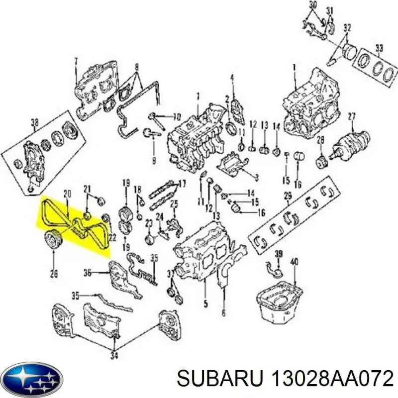 Купити 13028AA072 Subaru Ремінь газорозподільного механізму