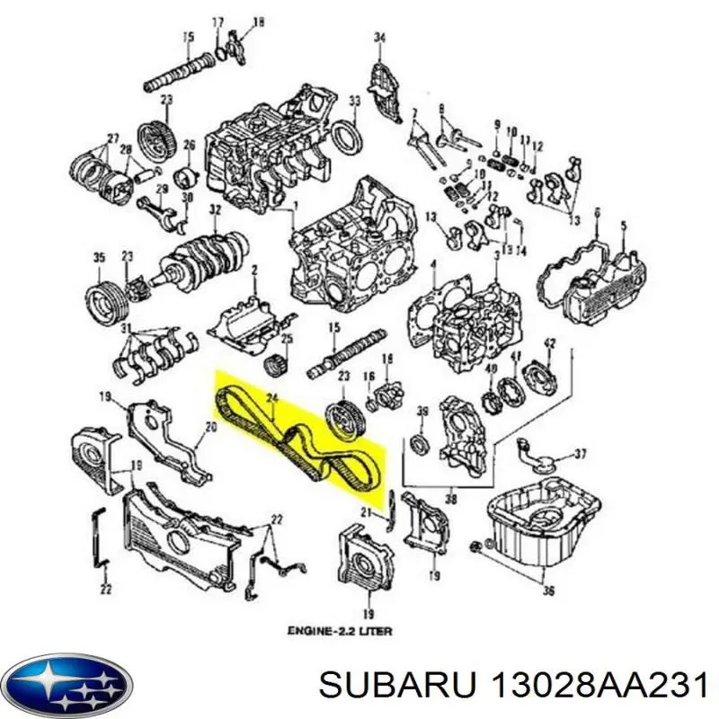 Купити 13028AA231 Subaru Ремінь газорозподільного механізму