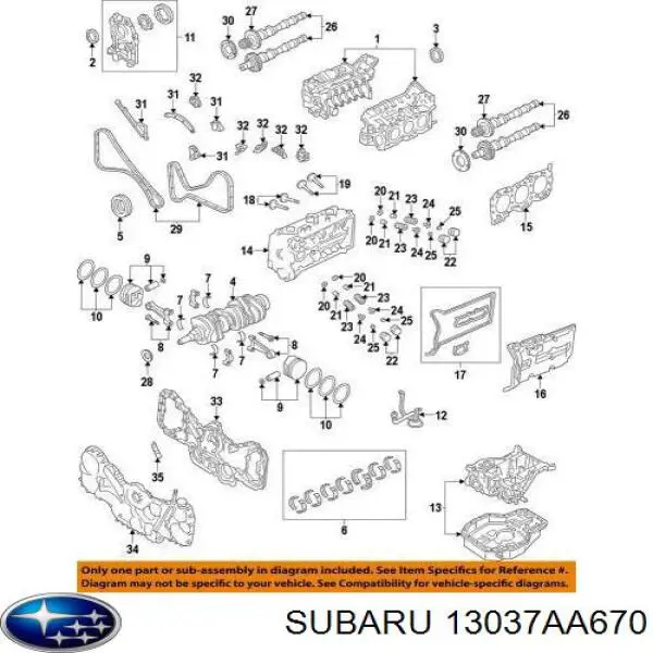 13037AA670 Subaru 