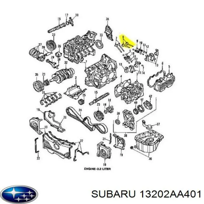 Клапан випускний Subaru Impreza 1 (GC) (Субару Імпреза)