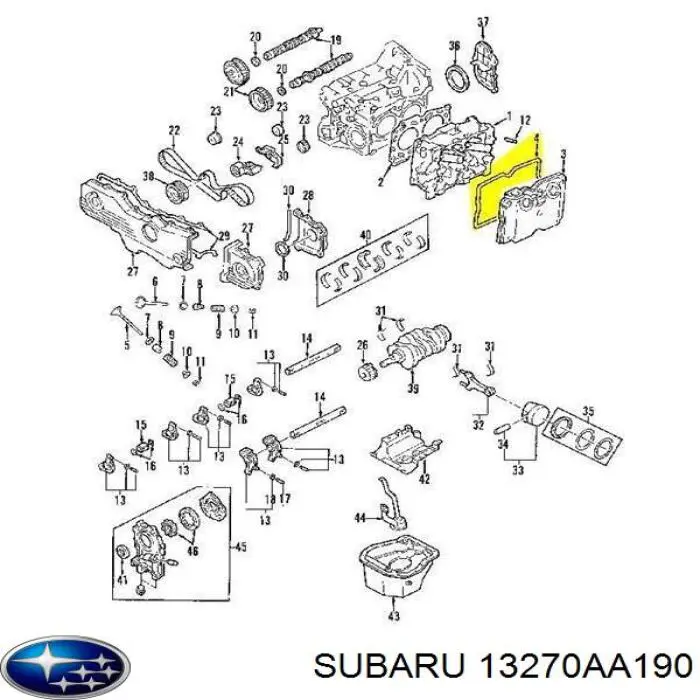 13270AA190 Subaru прокладка клапанної кришки, права