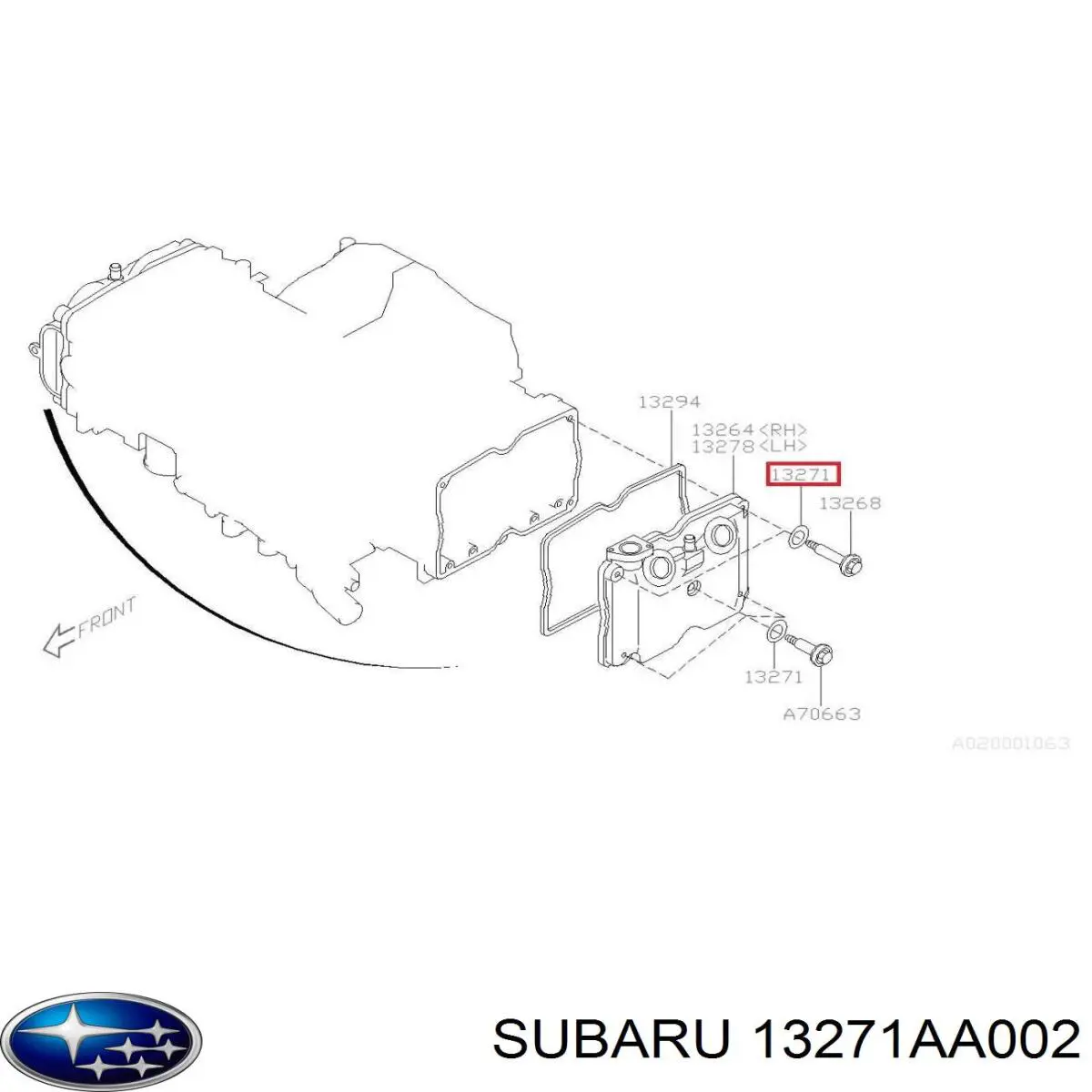 13271AA002 Subaru шайба болта головки блоку (гбц)