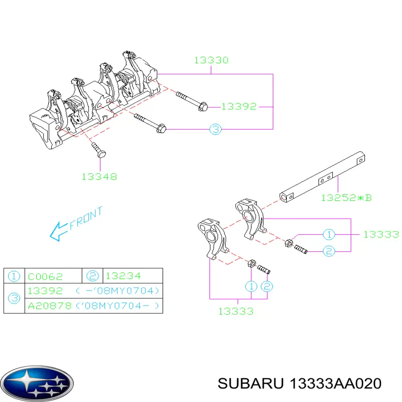  Subaru 13333AA020 ціна, від 54.60 USD