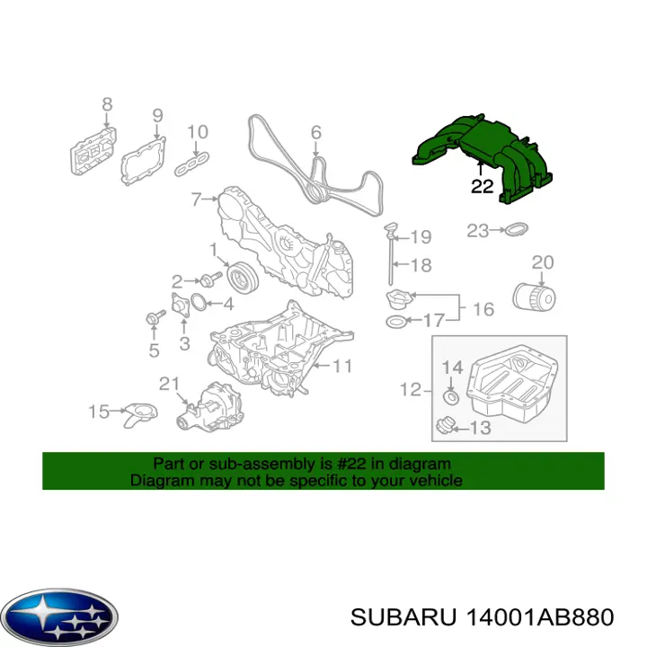 14001AB880 Subaru Колектор впускний