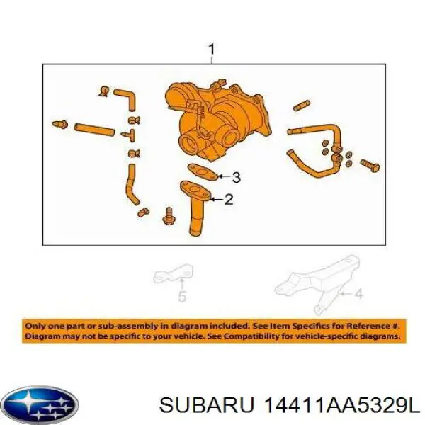 Турбіна Subaru 14411AA5329L ціна, від 210.25 USD