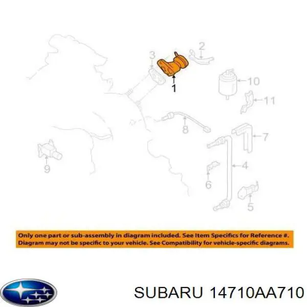 Клапан EGR Subaru 14710AA710 ціна, від 11.16 USD