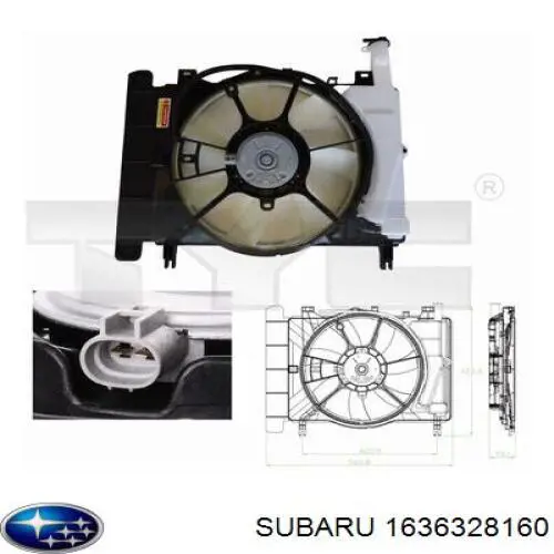 1636328160 Subaru двигун вентилятора системи охолодження, лівий