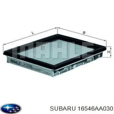 Елемент повітряного фільтра Subaru 16546AA030 ціна, від 5.03 USD