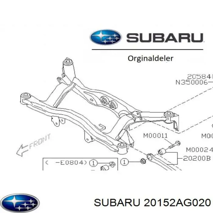 20152AG020 Subaru сайлентблок задньої балки/підрамника