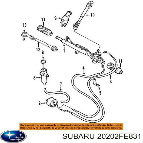 Важіль передньої підвіски нижній, правий 20202FE831 Subaru