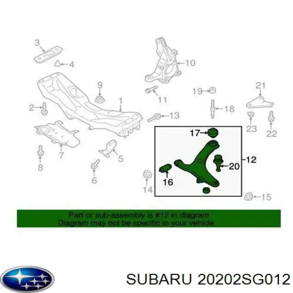 Важіль передній лівий Subaru 20202SG012 ціна, від 65.63 USD