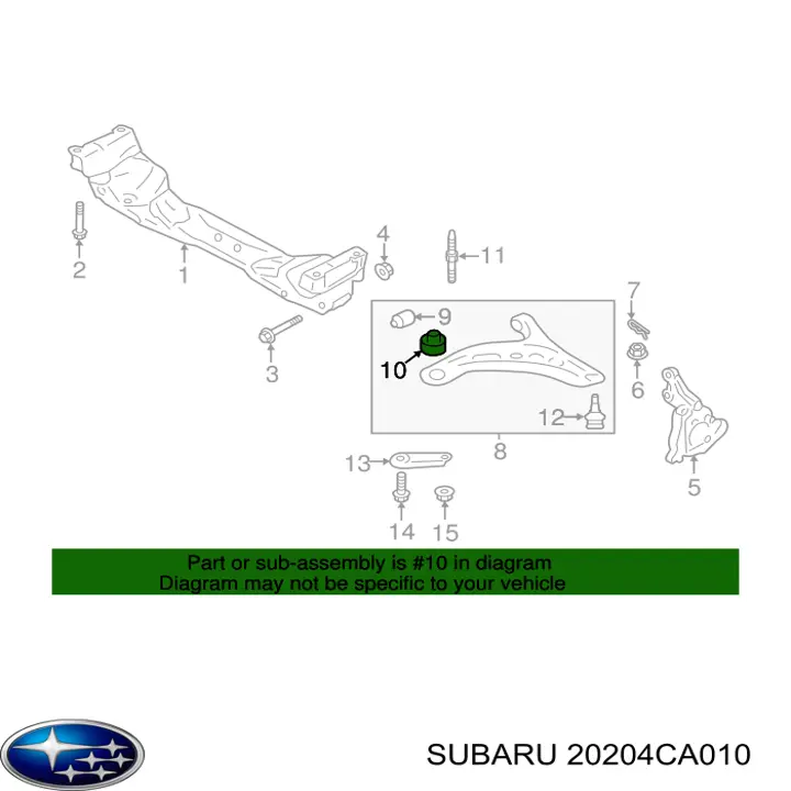 20204CA010 Subaru Сайлентблок переднього нижнього важеля