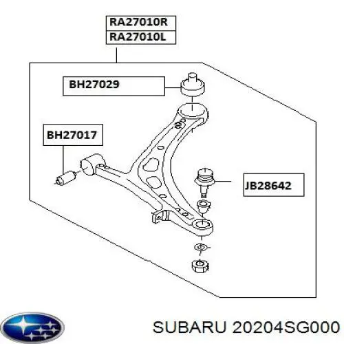 Сайлентблок нижнього важеля передньої підвіски Subaru 20204SG000 ціна, від 6.16 USD