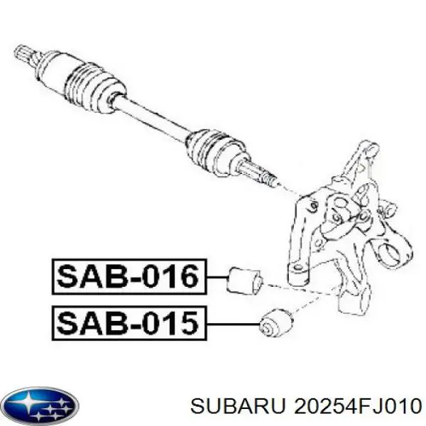 Сайлентблок цапфи задньої Subaru 20254FJ010 ціна, від 15.23 USD