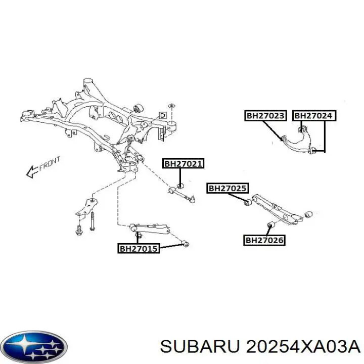 Сайлентблок заднього нижнього важеля 20254XA03A Subaru