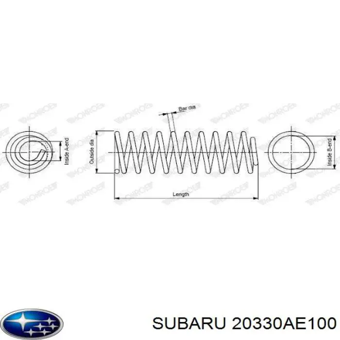 20330AE100 Subaru Пружина амортизатора передняя