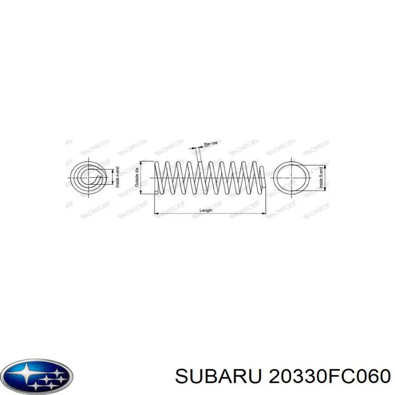 20330FC060 Subaru пружина передня